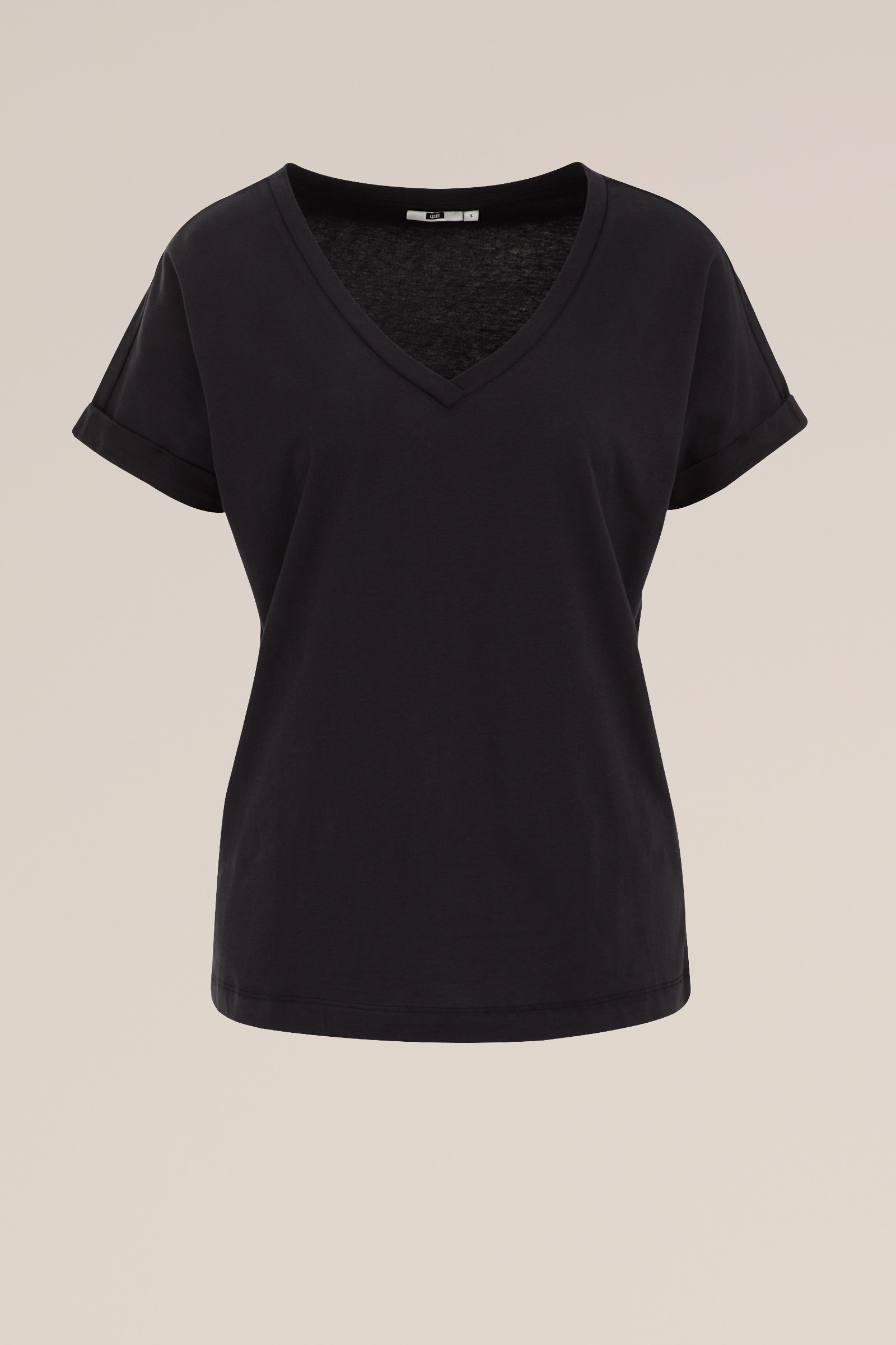 T-shirt met V-hals WE Fashion Zwart