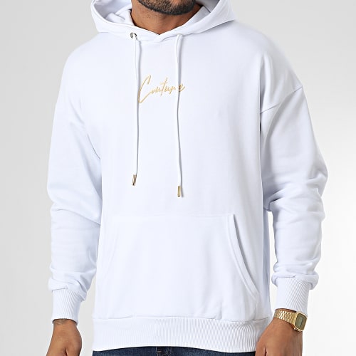 Sweat Capuche LL685 Blanc Doré