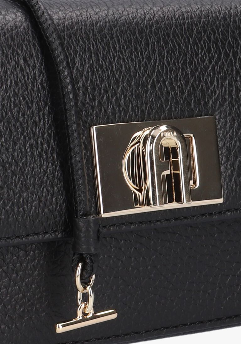 FURLA zwarte furla schoudertas 1927 mini crossbody w/loops