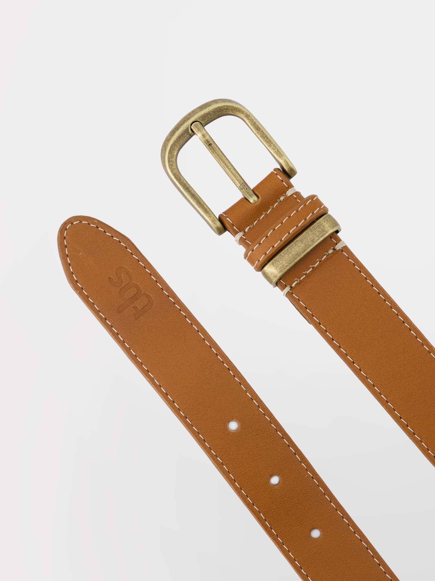 Ceinture Femme En Cuir Bouche Métal Marron
