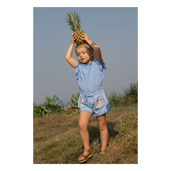 Kidsagogo Top Lola Volants Rayé | Bleu