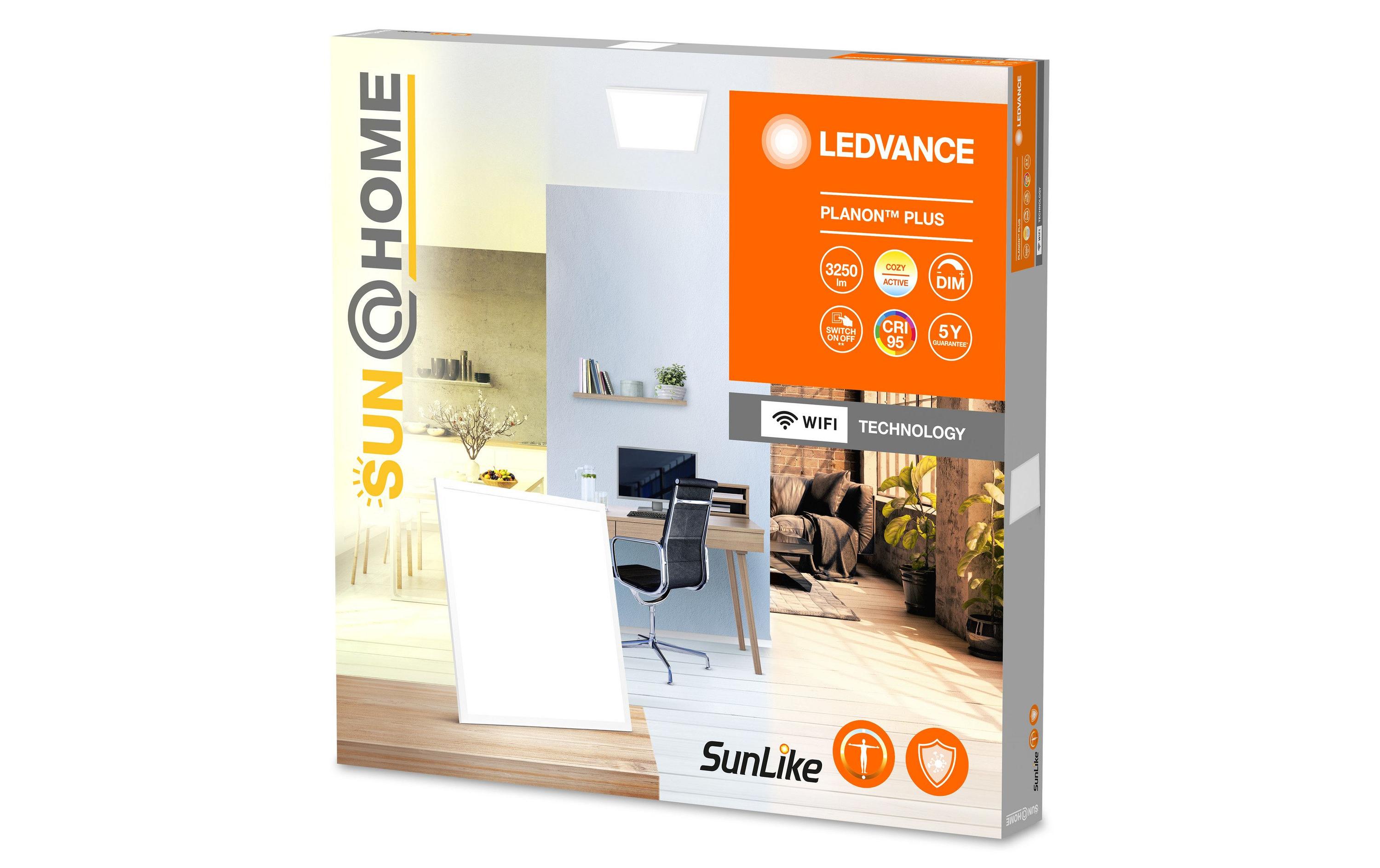 Panelleuchte Sun@Home Planon Plus, 35 W, CRI95, 60 x 60 cm<br>Smartes LED-Panel mit WiFi- Technologie