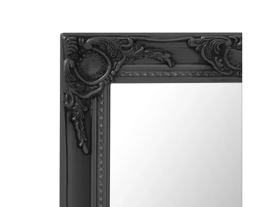 Miroir mural style baroque 50x80 cm noir