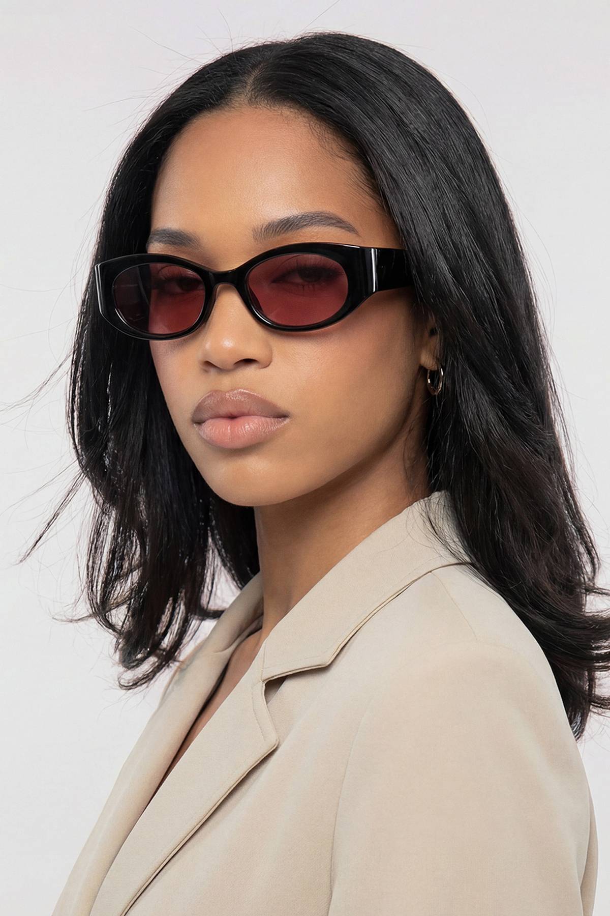 boohoo Lunettes De Soleil Rondes À Monture Épaisse Prune