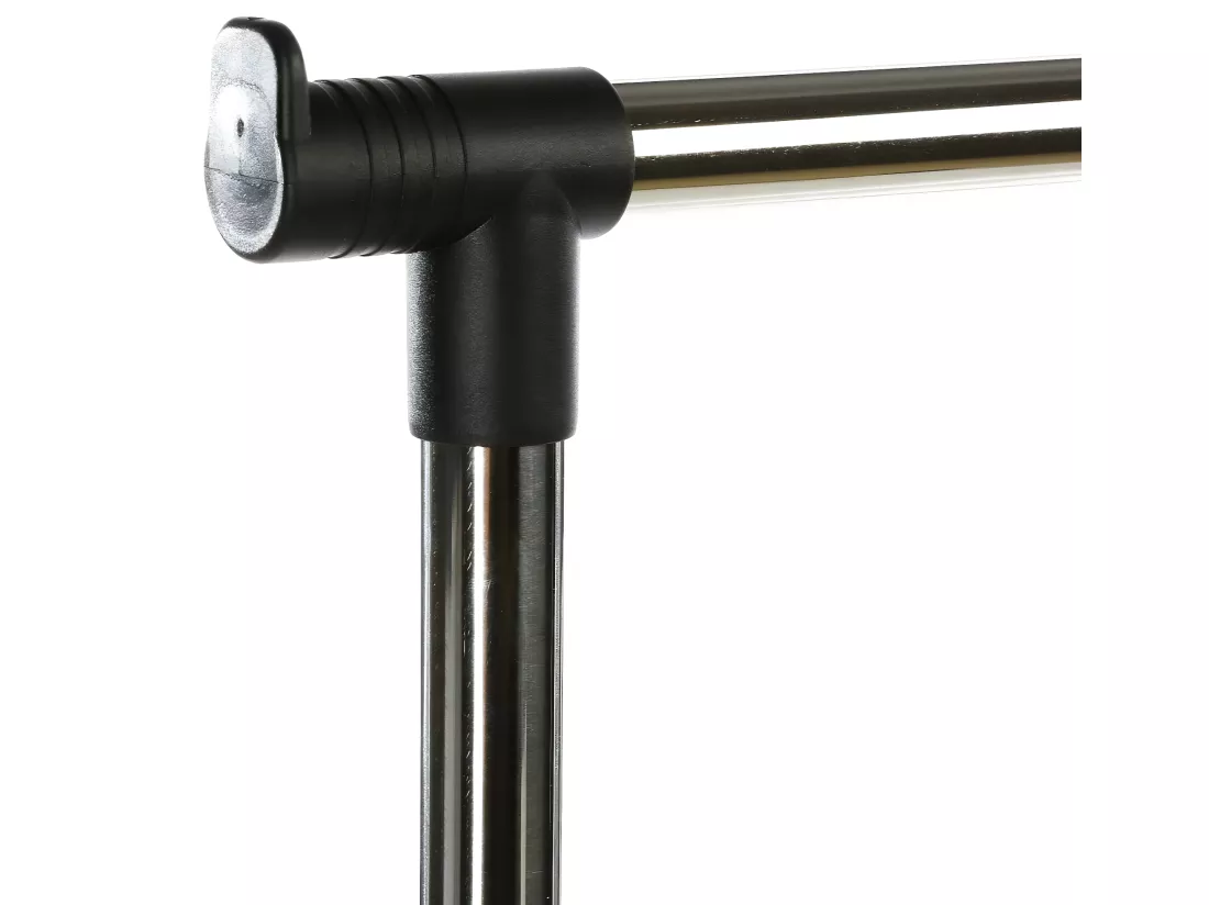 Portant à vêtements à roulettes doubles coloris noir - Longueur 80 x Profondeur 42 x Hauteur 170 cm