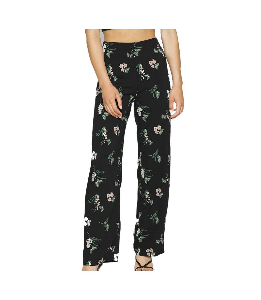 Pantalon Noir à Motifs Femme Vero Moda Curve Easy Hw Wide