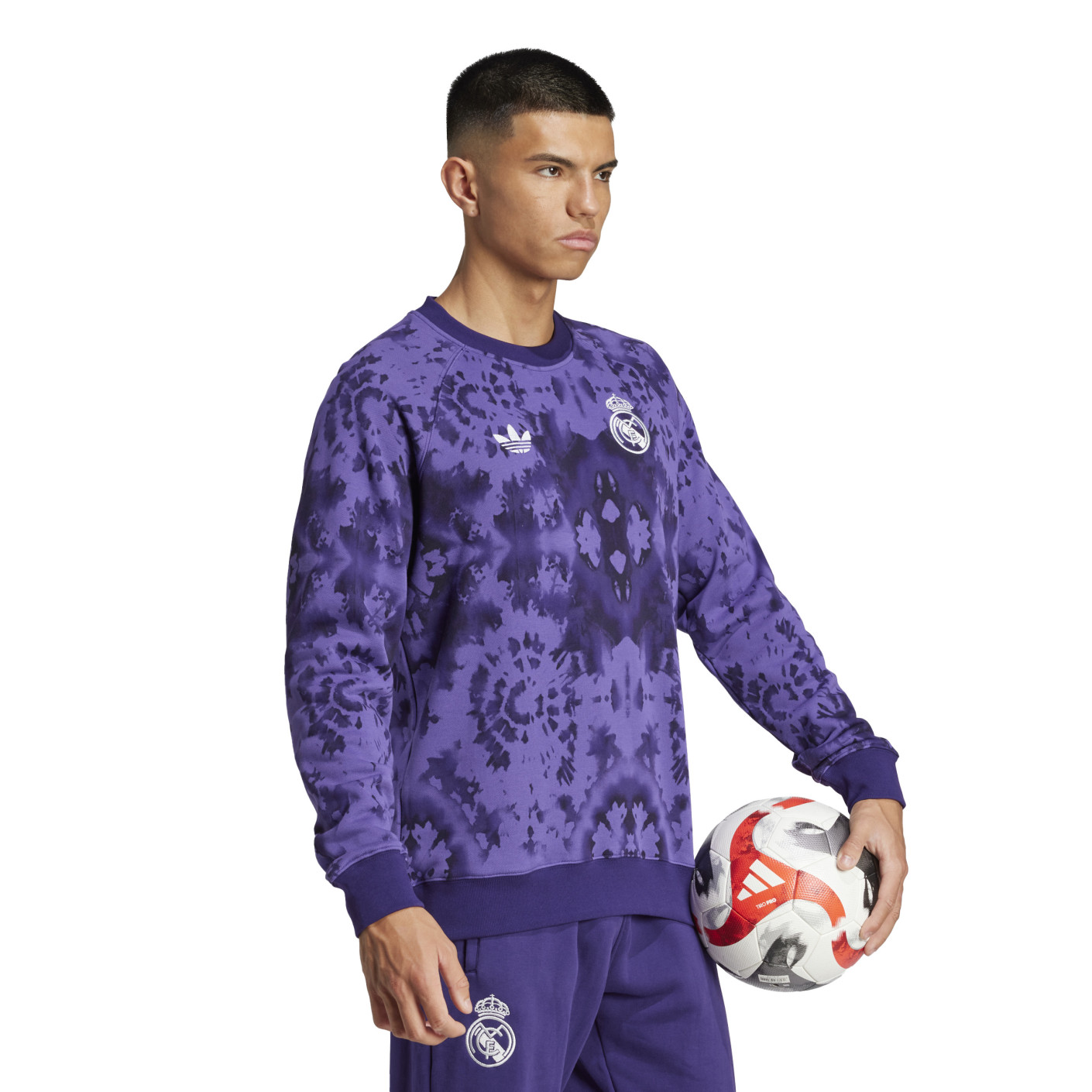 Adidas Real Madrid CNY Crew Sweater 2024-2025 Paars Wit