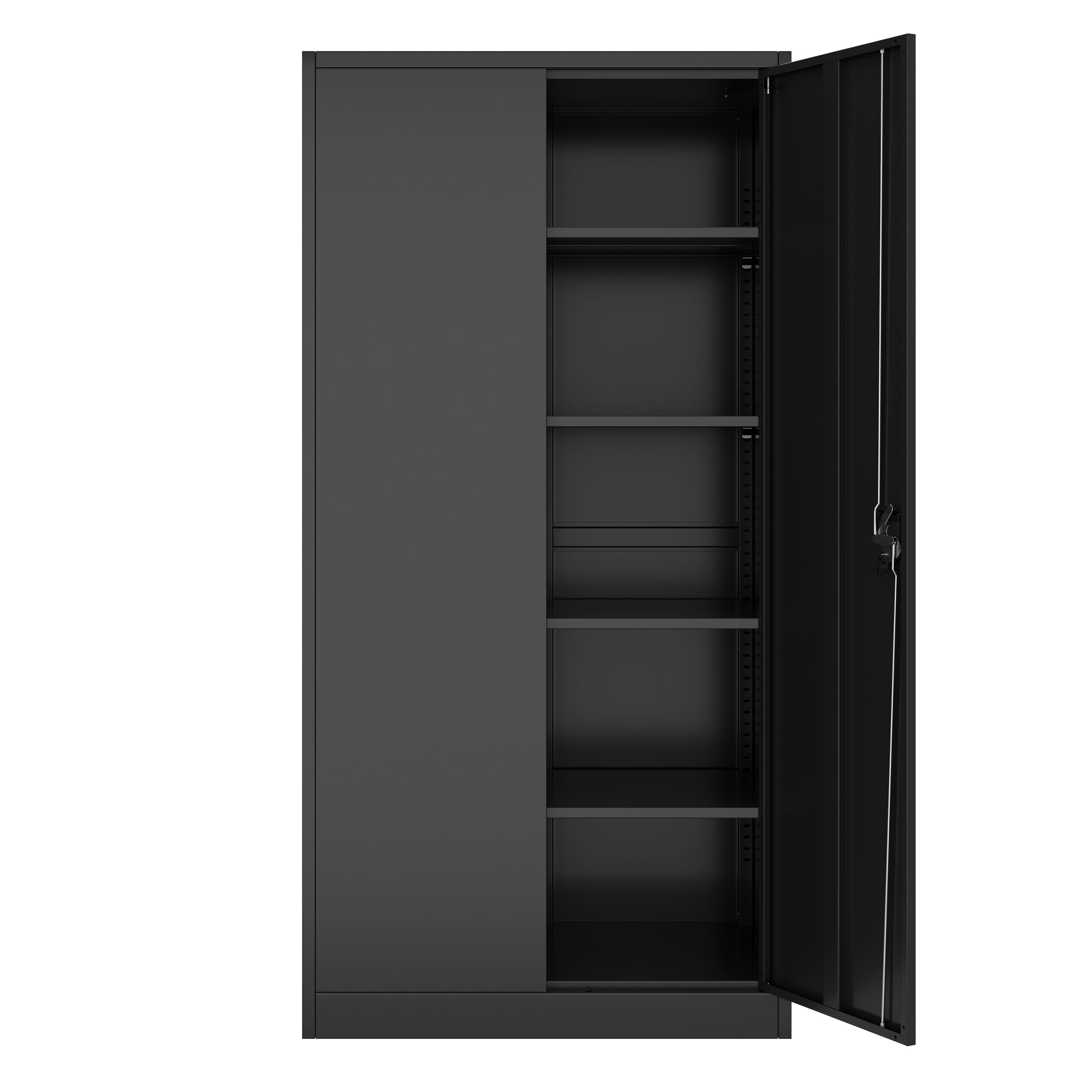 Aktenschrank mit 5 Böden 90 x 180 cm schwarz