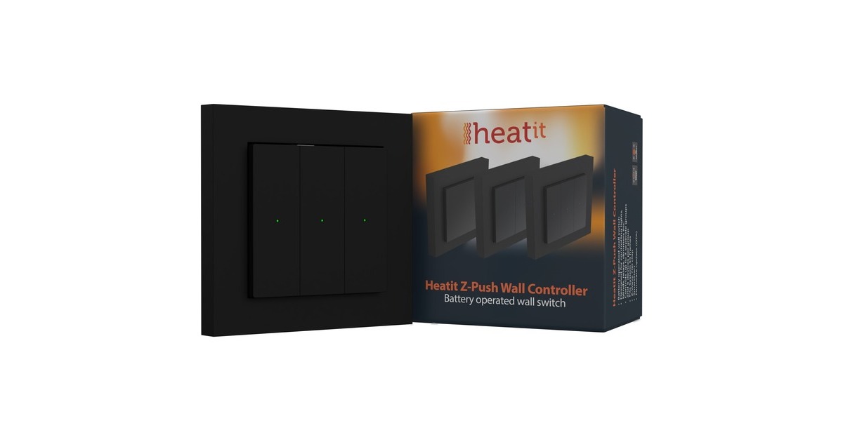 heat itZ-push Wall Controller schakelaar  (Zwart)