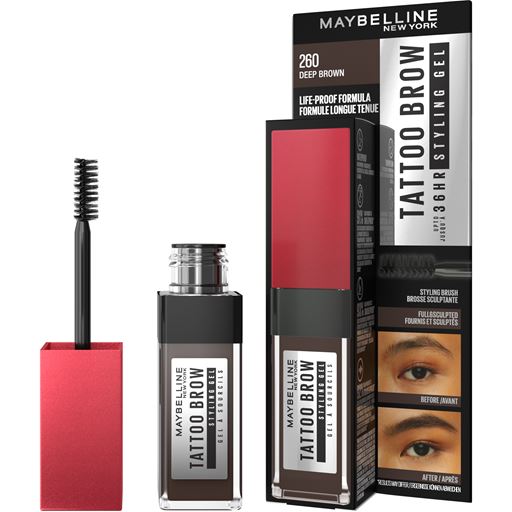 Maybelline Tattoo Brow 36H Styling Gel, 260 Deep Brown