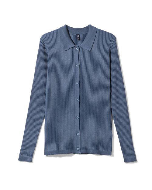 gilet côtelé pour femmes bleu