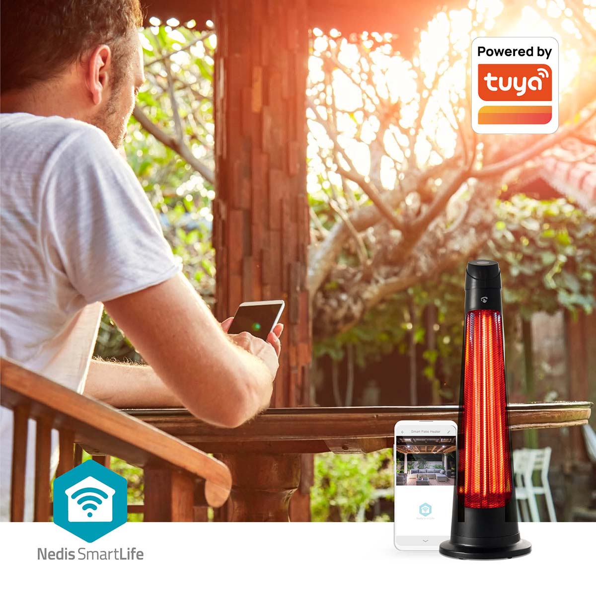 Nedis htpa21bkw smartlife patio verwarmer - zwart