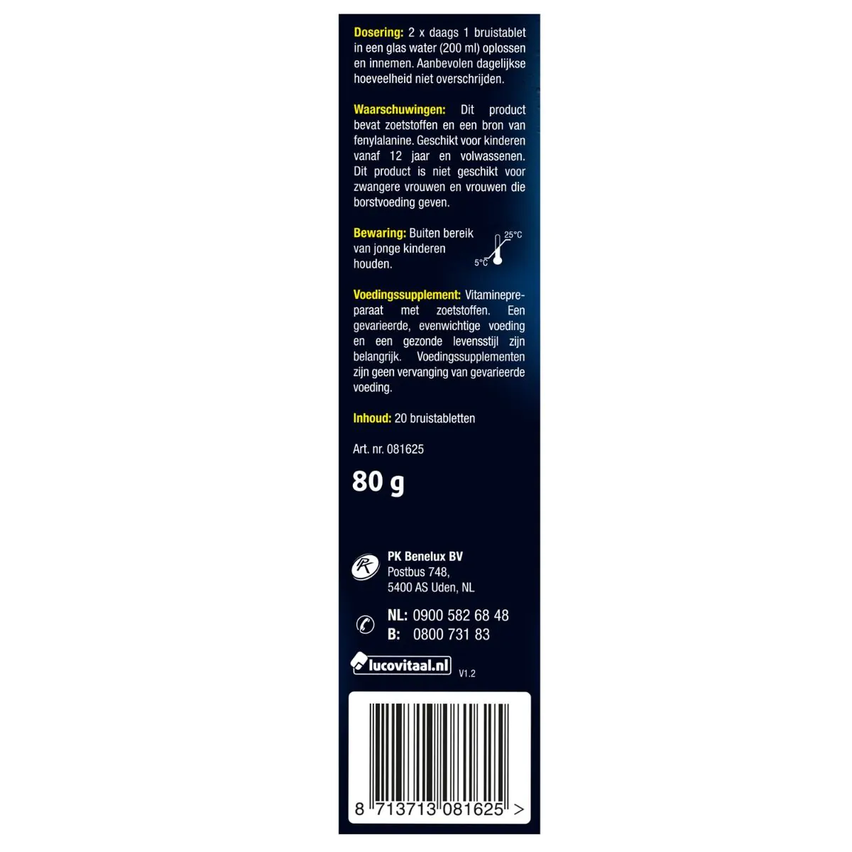 Hyaluronzuur 120 mg Bruistabletten
