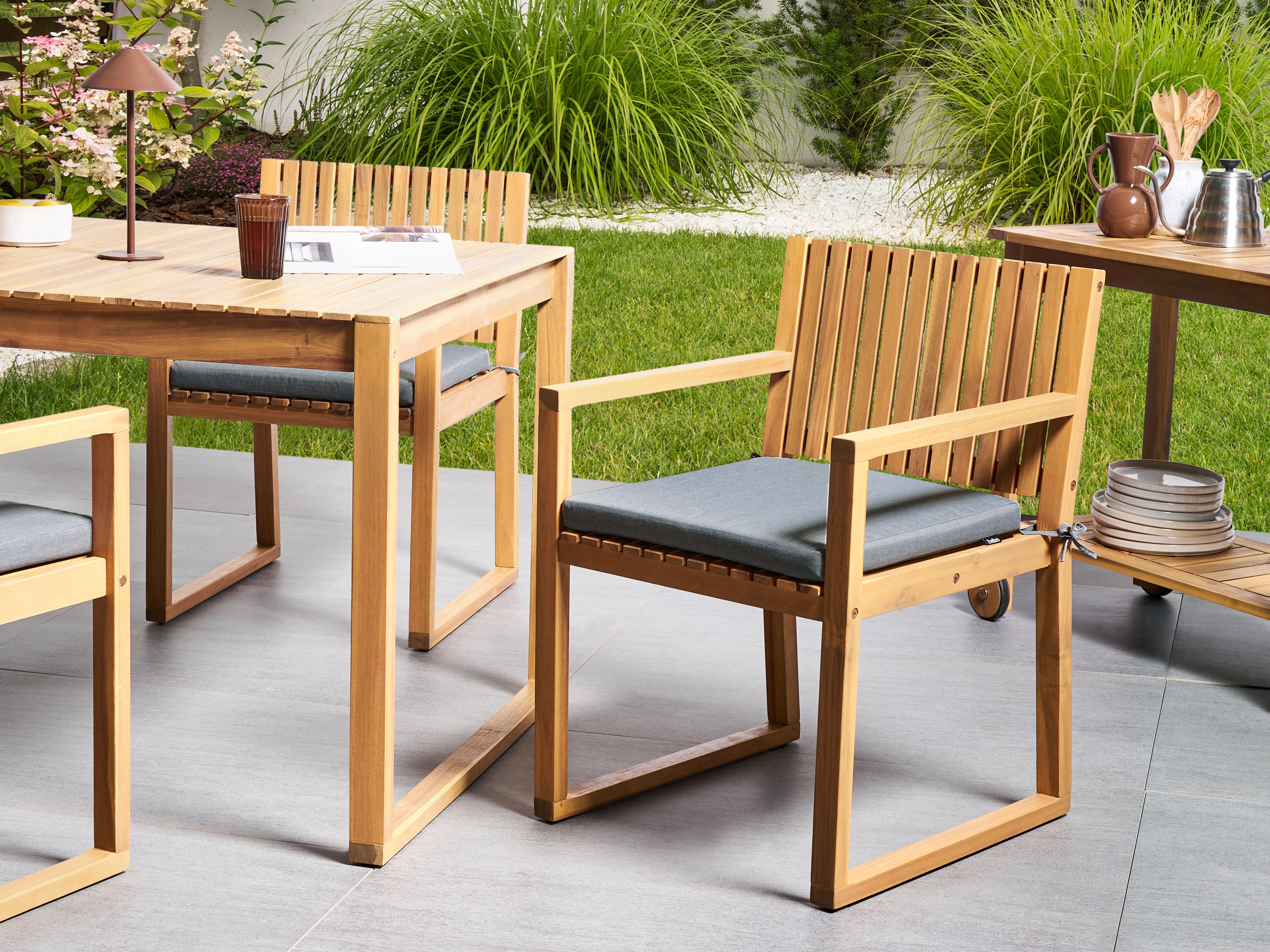 Tuinset 8-zits SASSARI PREMIUM met kussens Gecertificeerd acaciahout Grijs melange