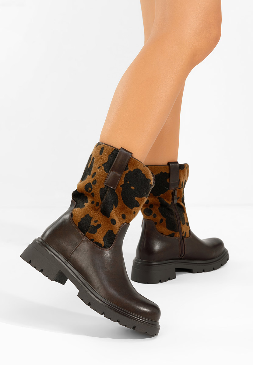 Bottes brunes Scurte Ediana