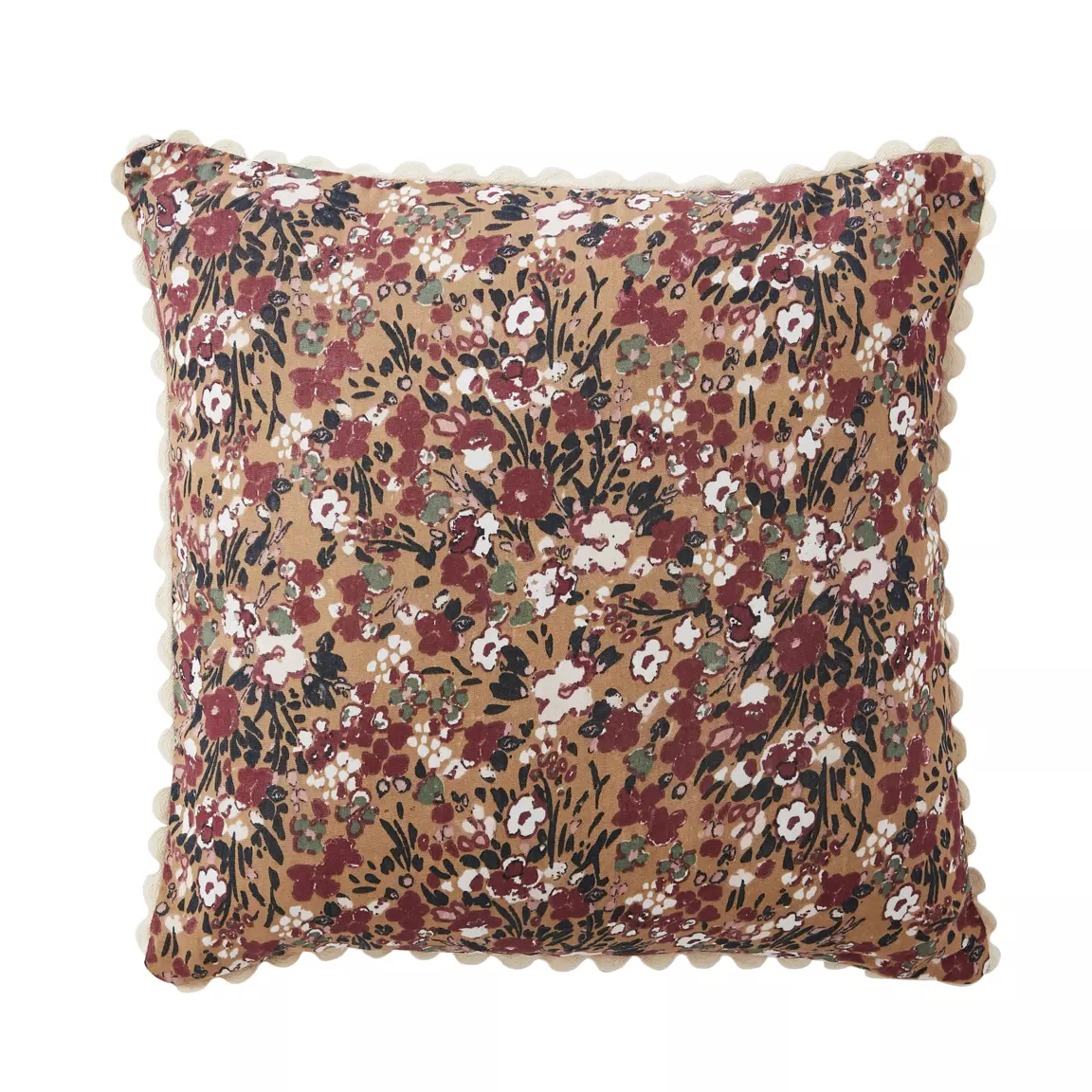 Coussin carré gaze de coton (40 x 40 cm) Constance Camel