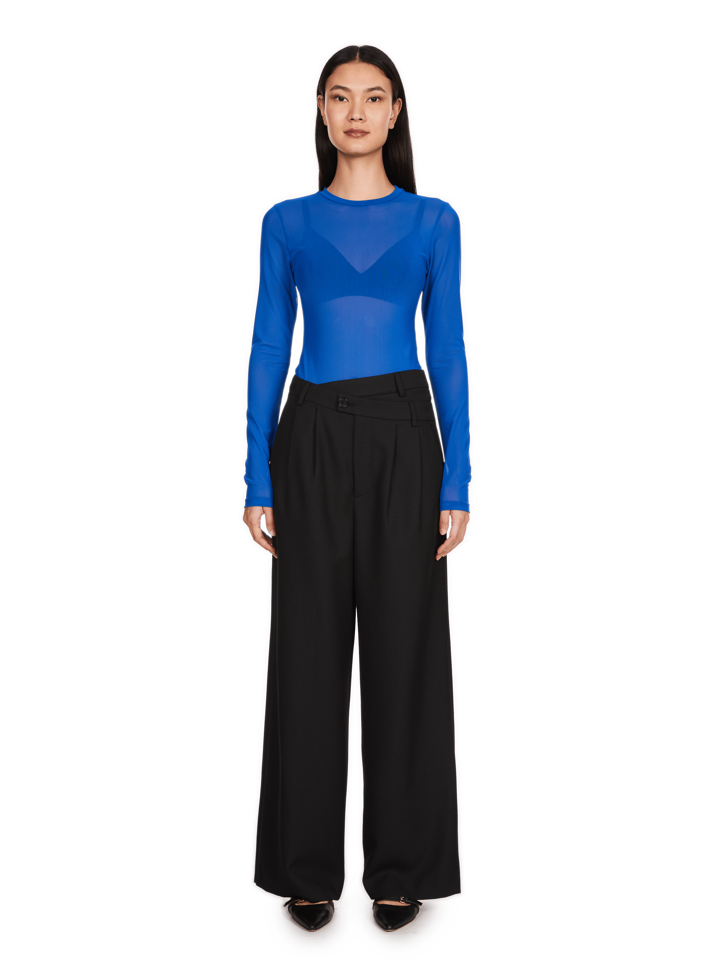 SIBODY - Body manches longue en mesh| Bleu