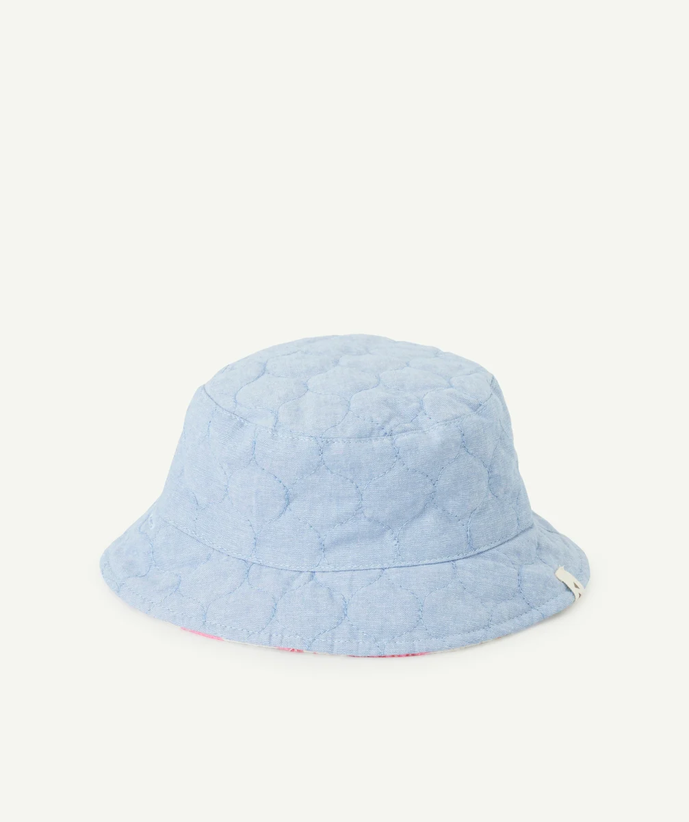 BOB RÉVERSIBLE BÉBÉ FILLE EN REMBOURRAGE RECYCLÉ DENIM ET PATCHWORK