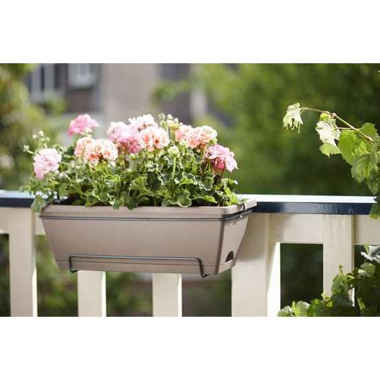Jardinière barcelona en plastique taupe - L50cm