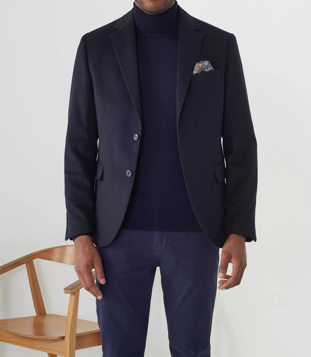 Veste casual avec cachemire marine 