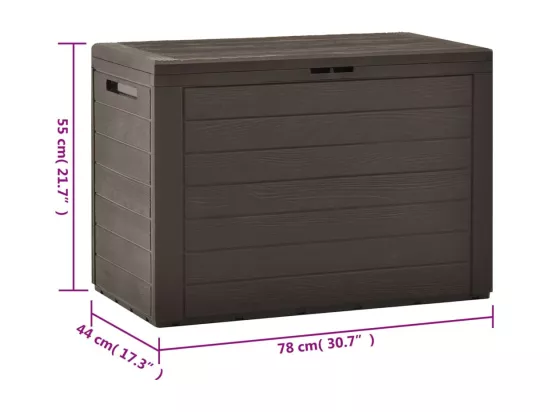 Boîte de rangement de jardin Marron 78x44x55 cm