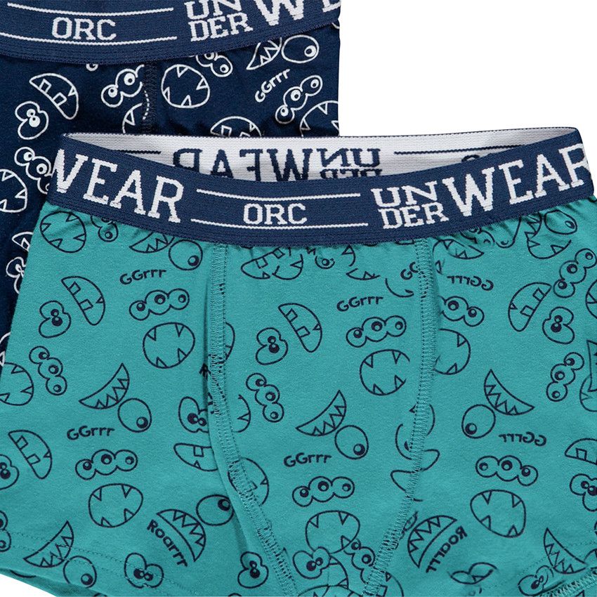 Lot de 4 boxers en coton à imprimé - Bleu marine