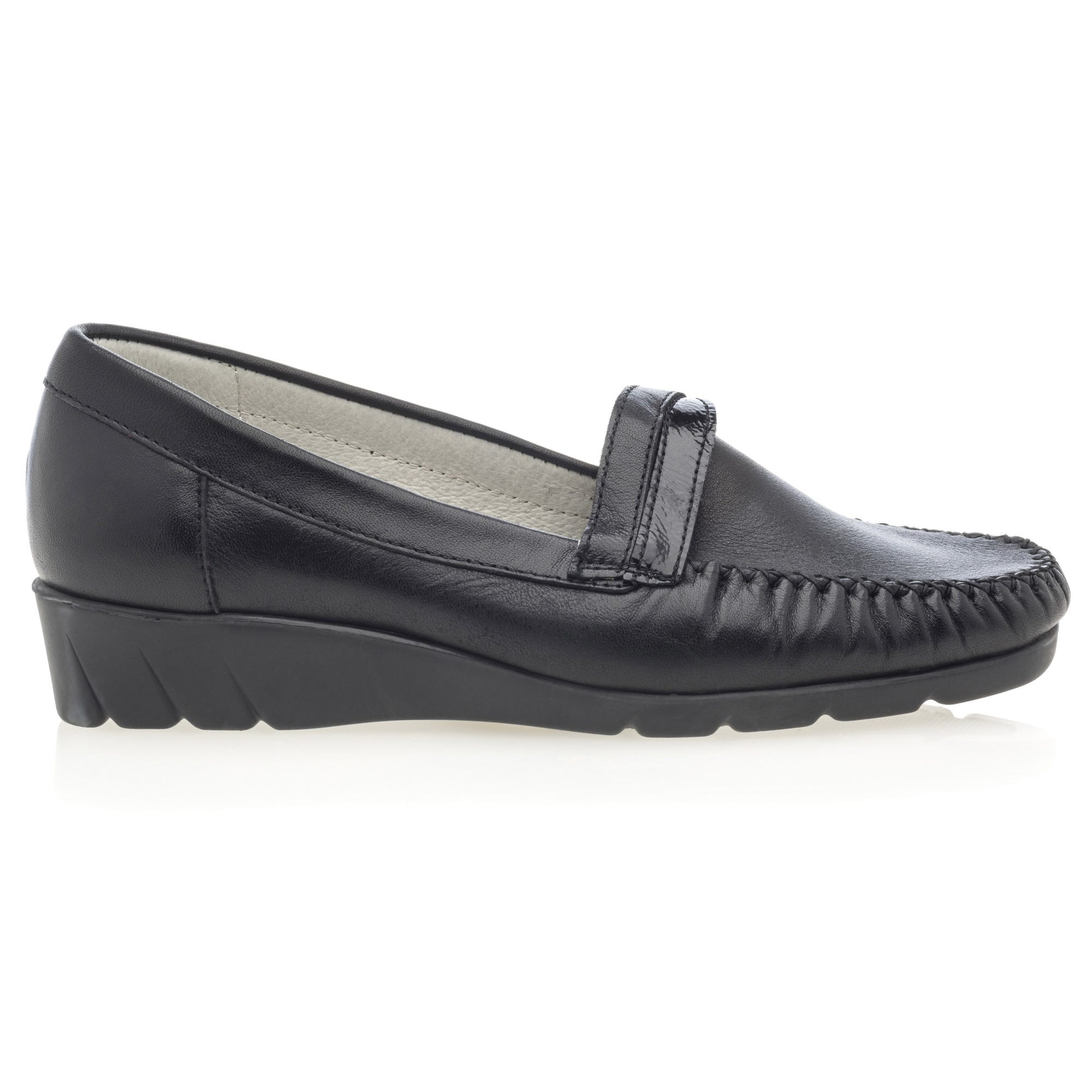 Mocassins pieds sensibles Femme en cuir noir