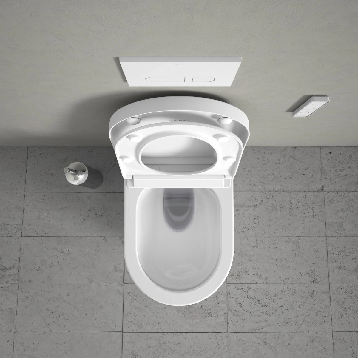 Duravit Starck F douche wc randloos met automatische open- en sluitfunctie wit glans