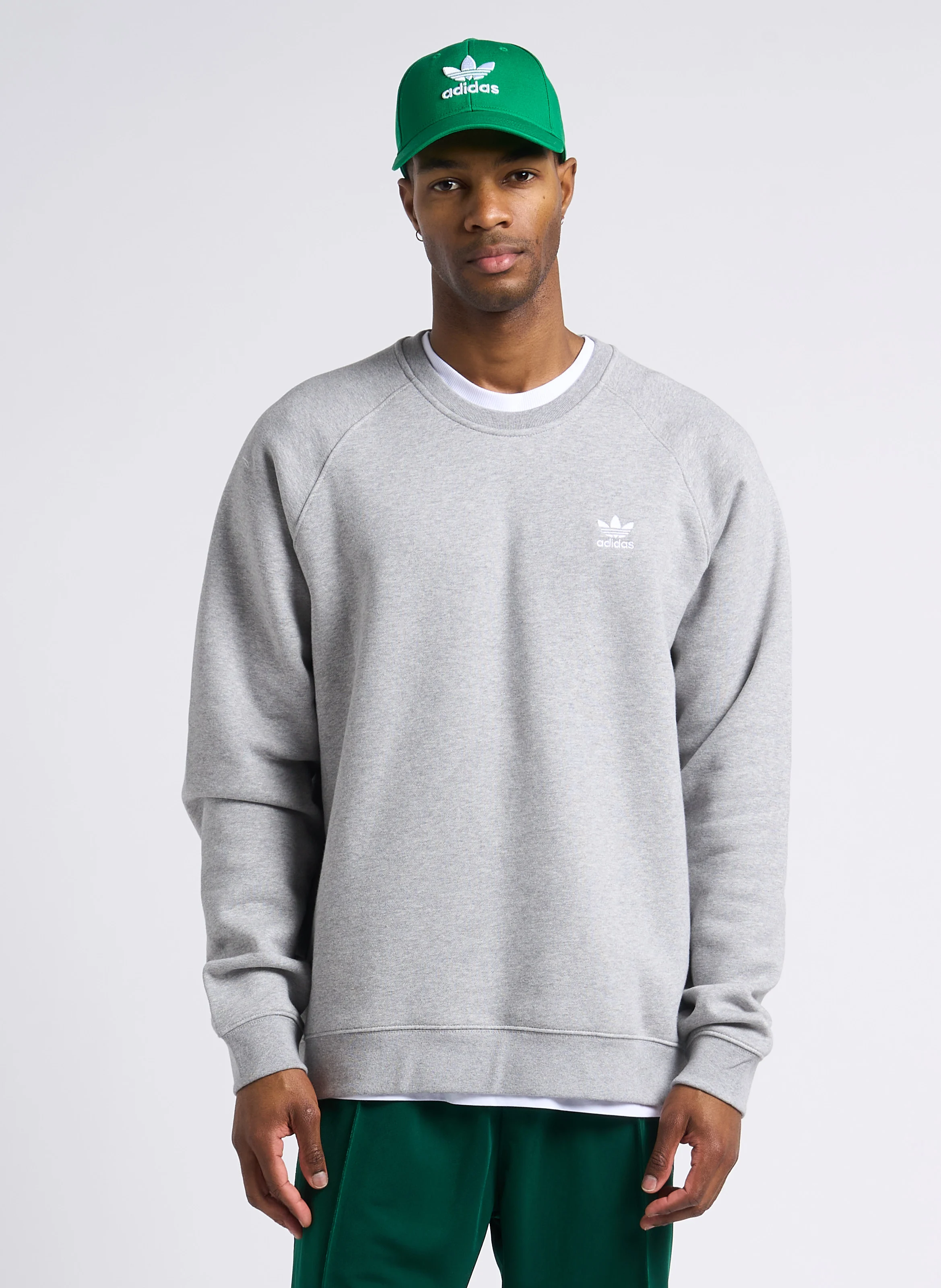 Sweat col rond en molleton doux| Gris