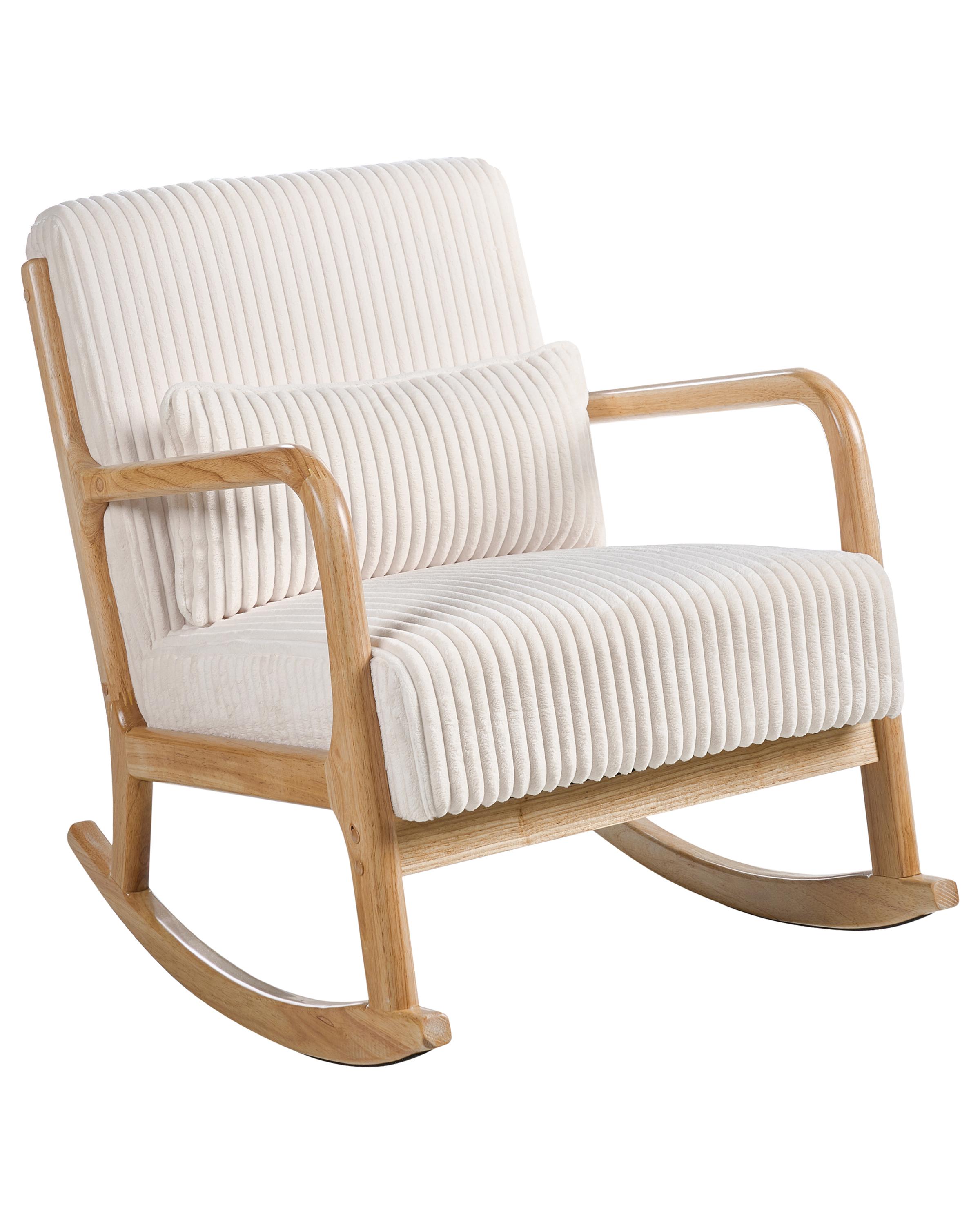 Schommelstoel SORSELE Corduroy Wit