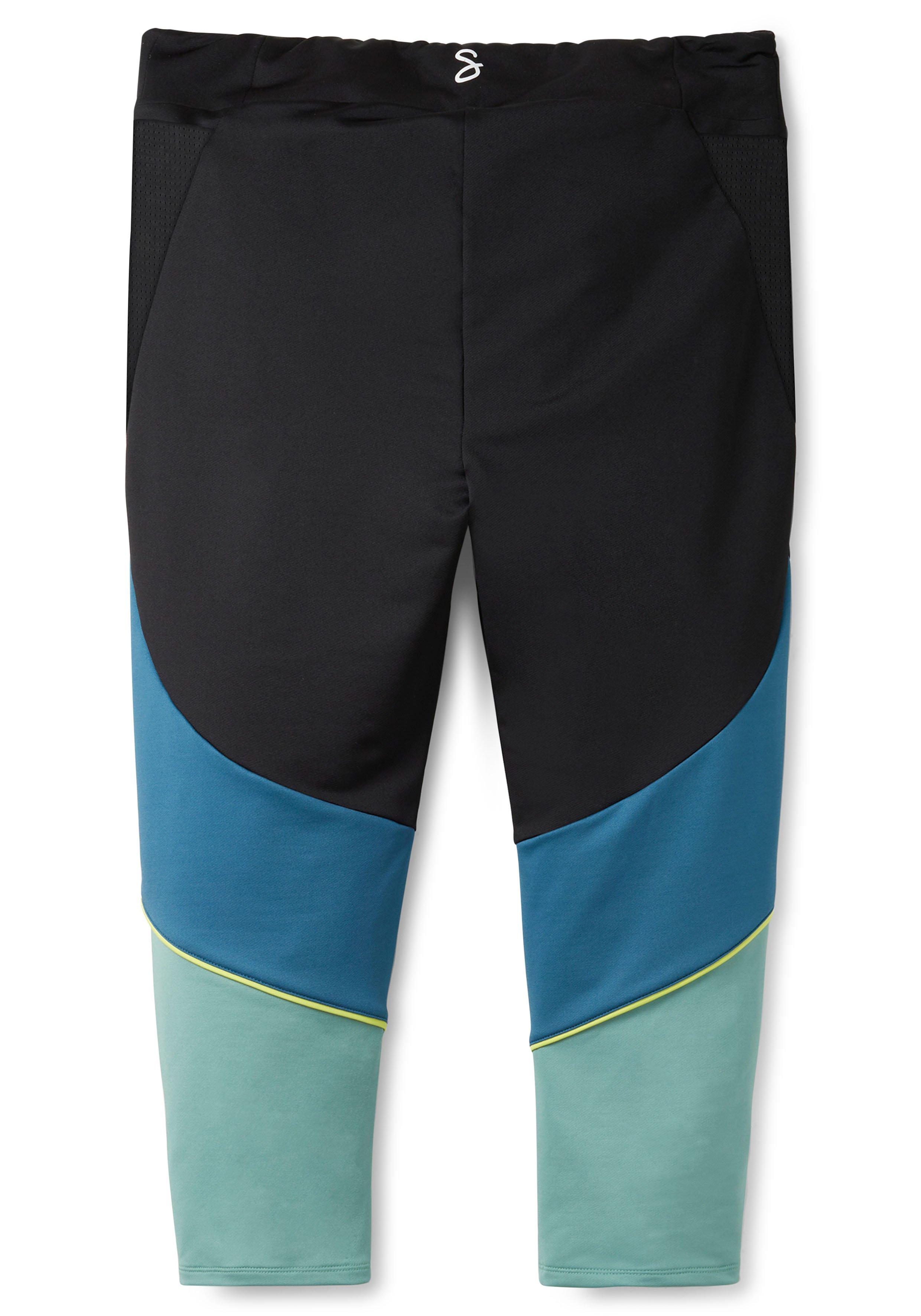 Funktionsleggings im Colourblocking-Look, in 3/4-Länge