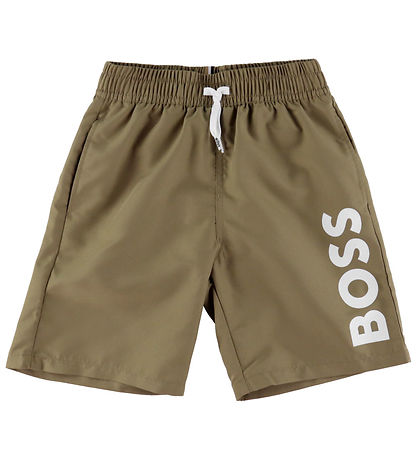 Hugo Boss Logo Zwembroek Kids Donkergroen