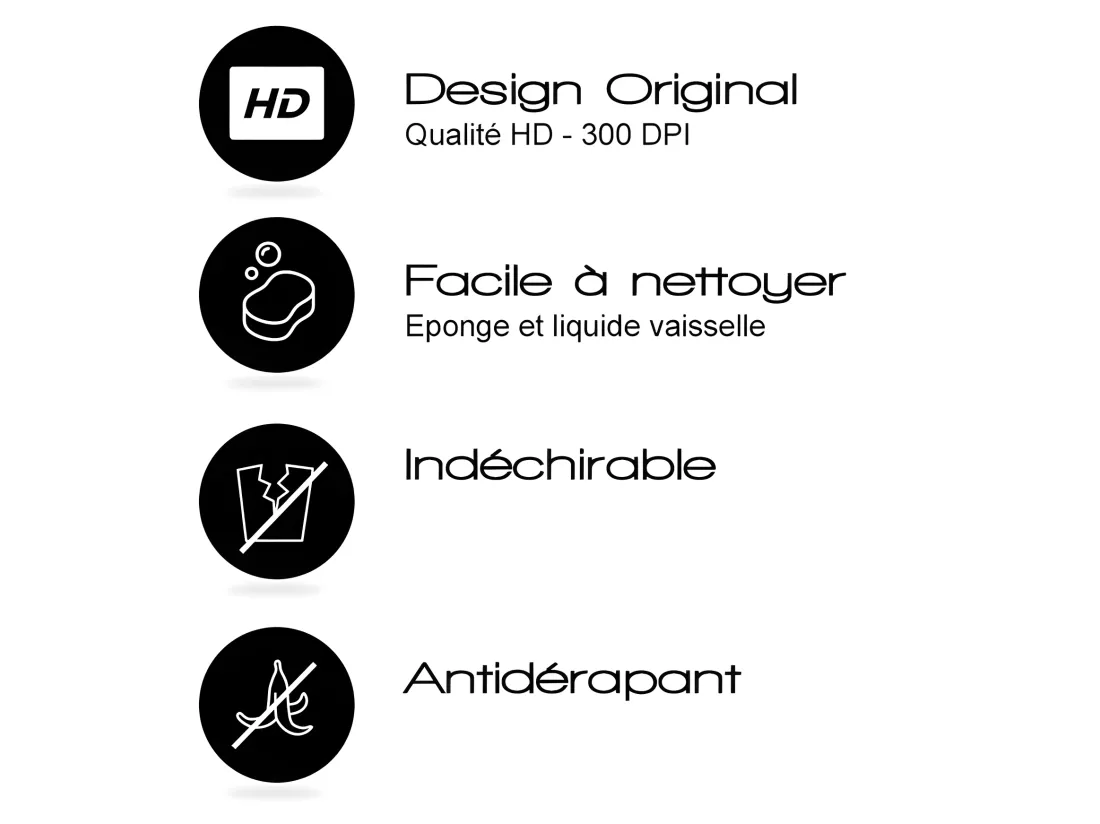 Lot de 4 sets de table L 40xl 30cm - Peinture Florale - Vinyle