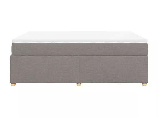 Sommier à lattes de lit avec matelas Taupe 160x200 cm Tissu