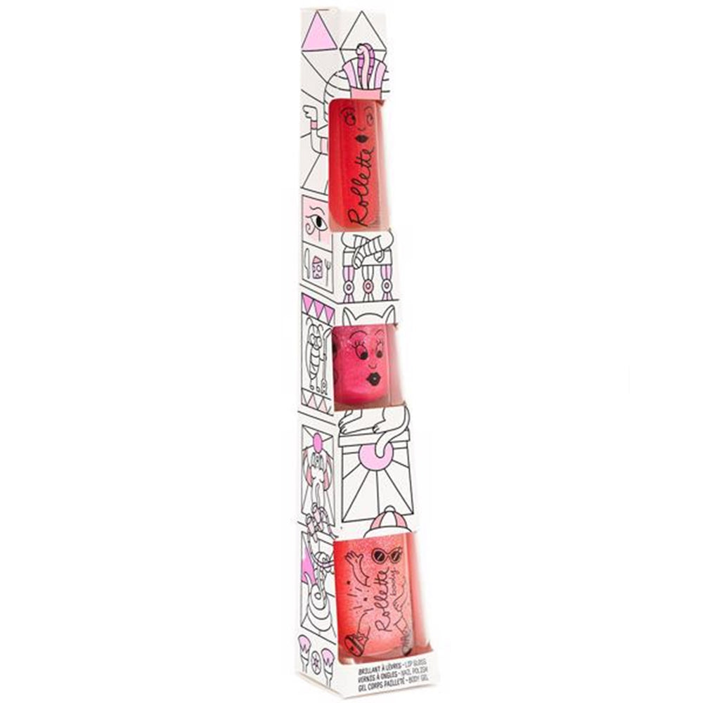 Køb Nailmatic Totem Neglelak Vandbaseret + Lipgloss + Body Rollette Sissi/Strawberry