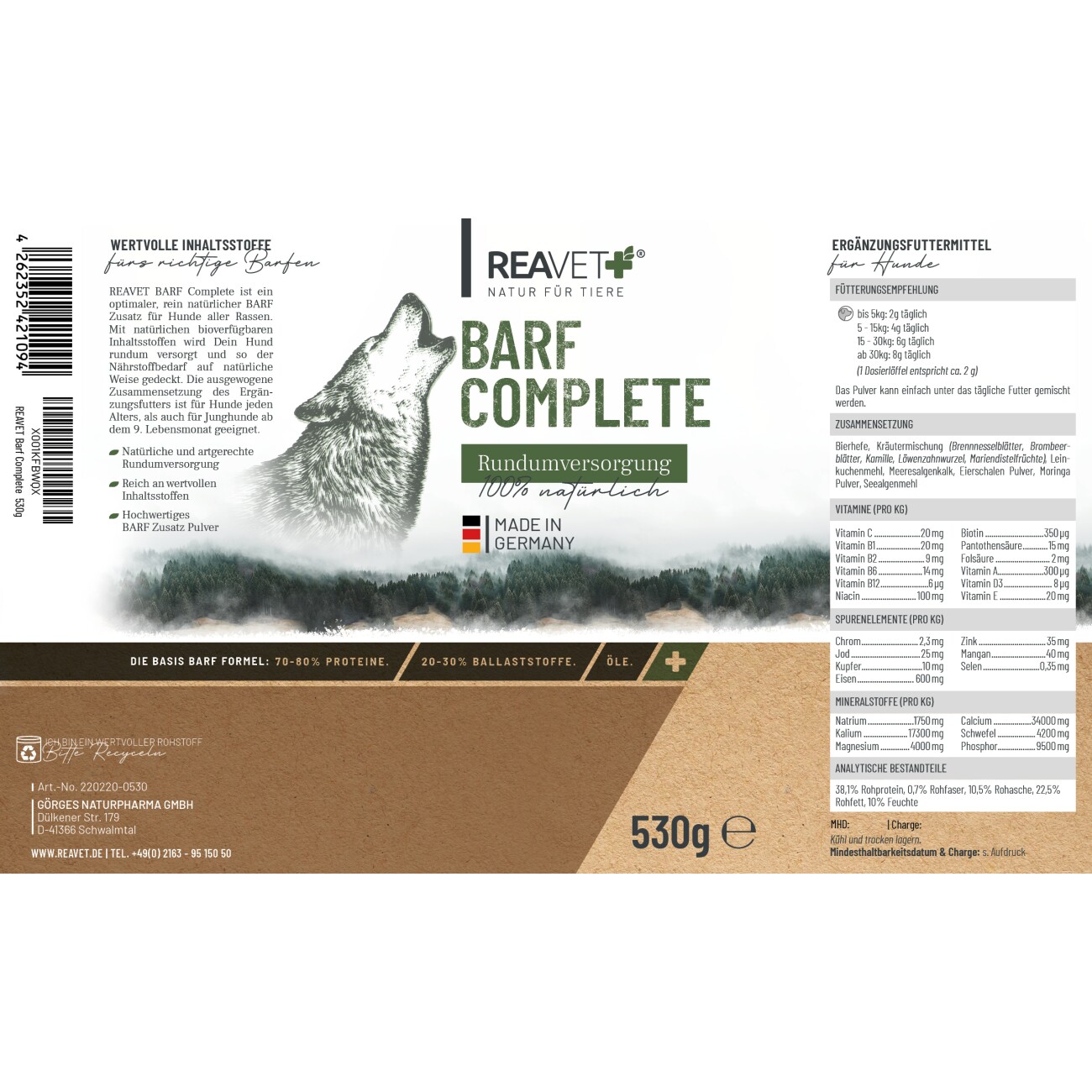 REAVET Barf Complete 530g 530 g
