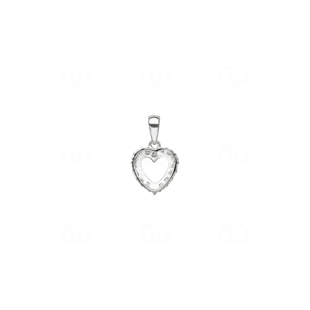 Herzanhänger 750/18 K Weissgold mit Diamanten 0.13 ct H/si