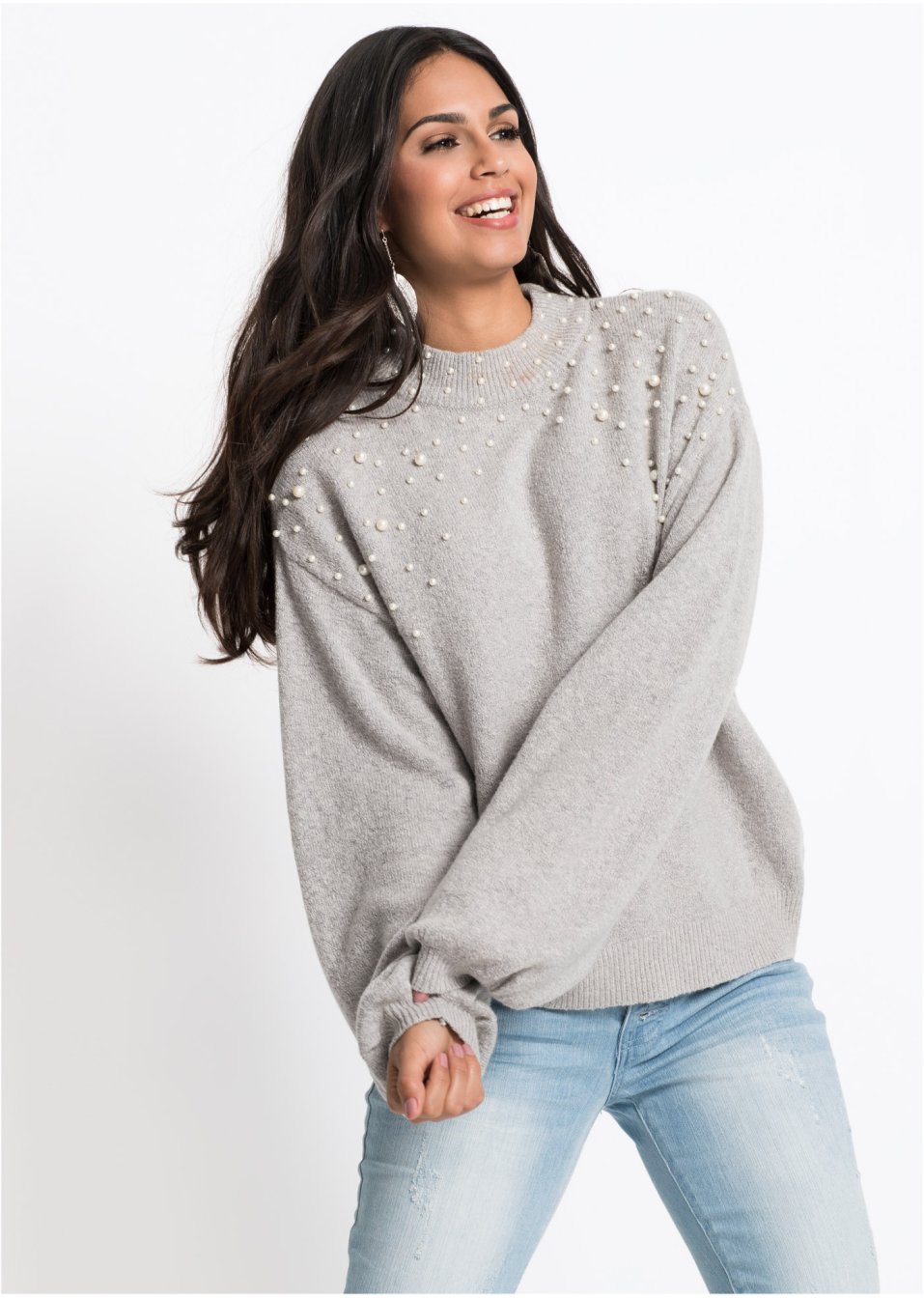 Pull en maille avec perles