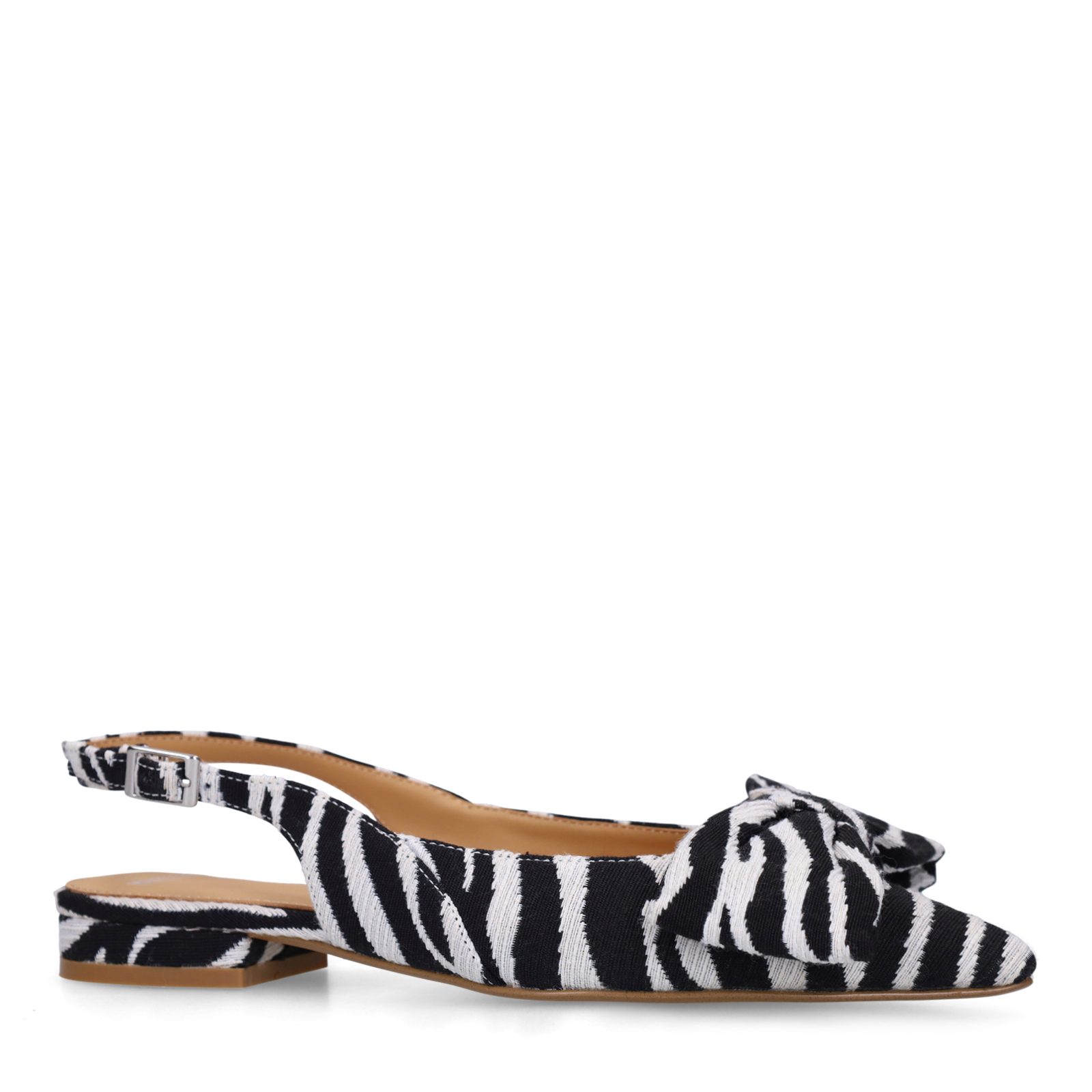 Off white zebra slingbacks met strik
