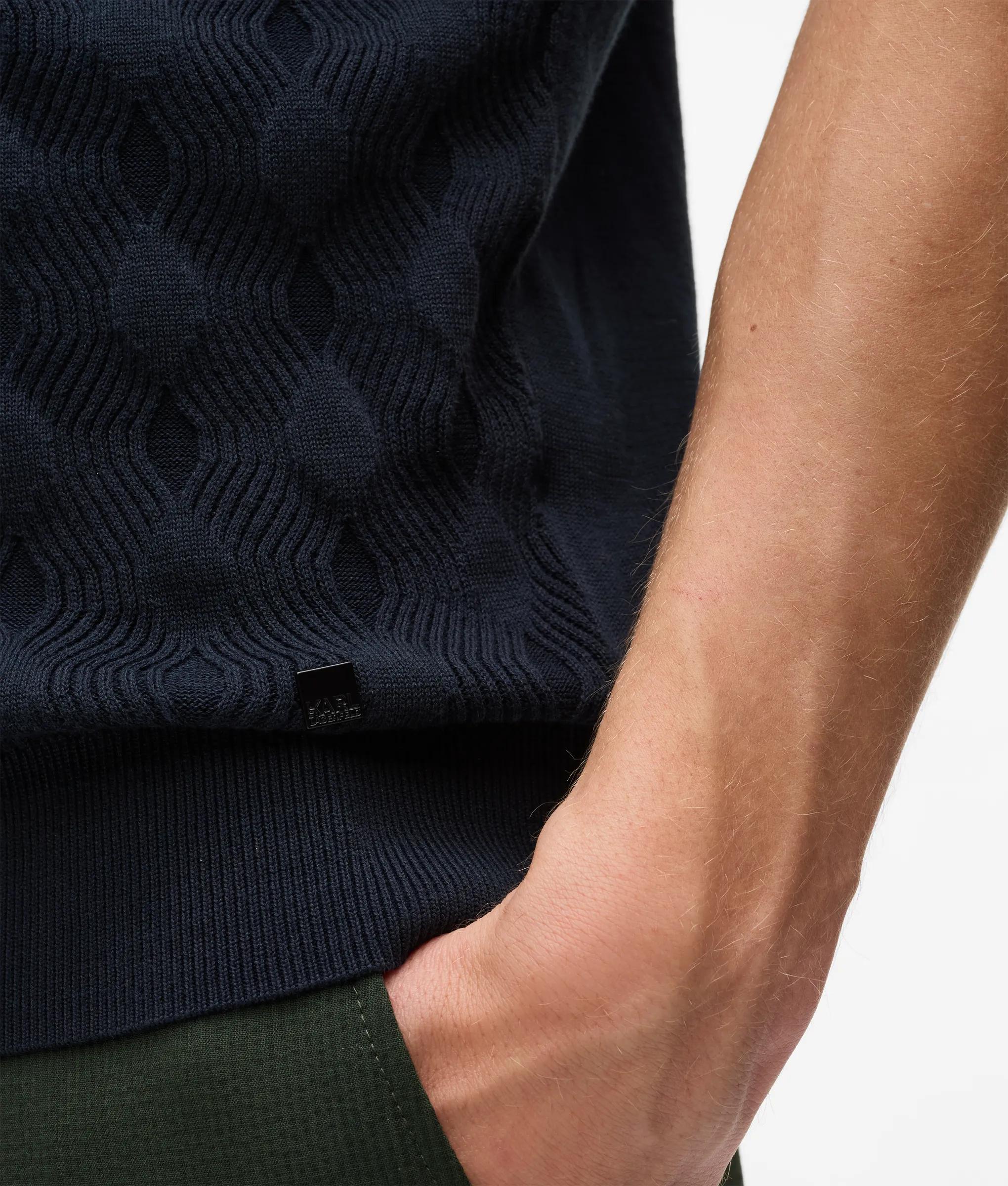 Sweater met korte mouwen van textuurstof