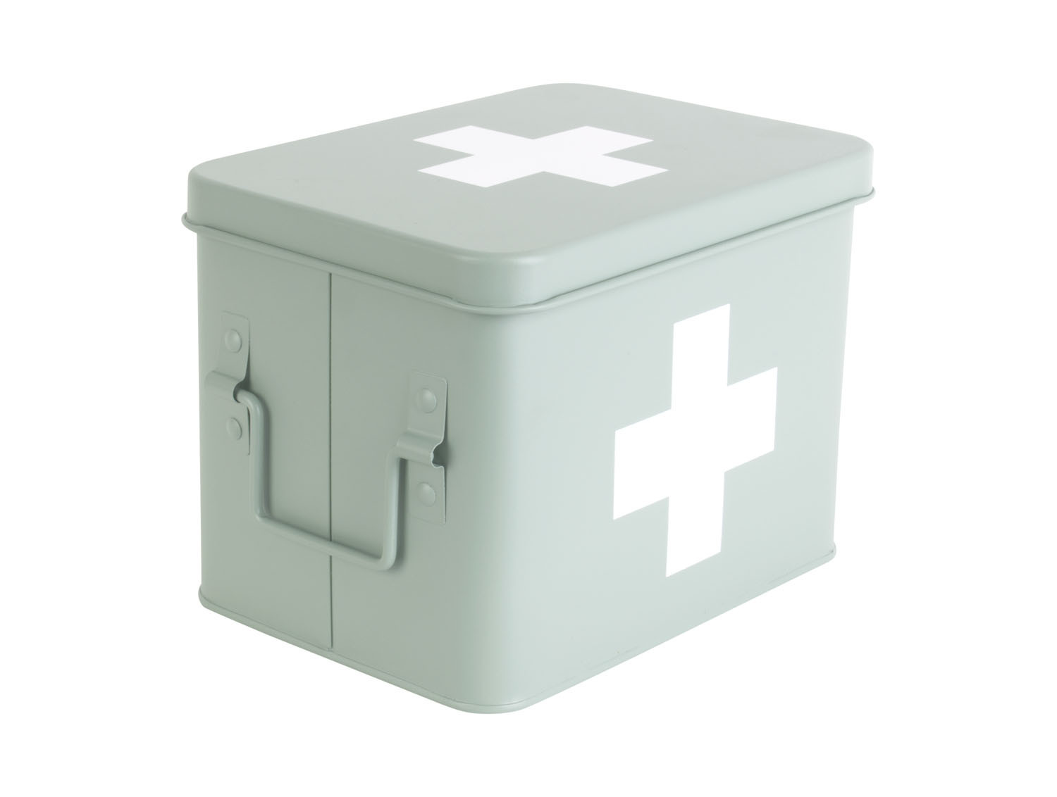 Medicine storage box medium metal matt grayed jade