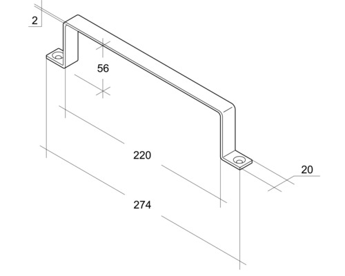 Vlakke kanaalhouder Rotheigner 220x54 mm