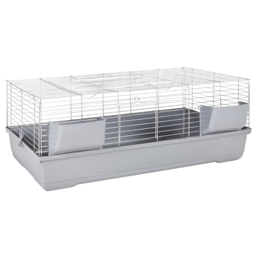 Cage pour petits animaux gris 118x59x46 cm pp et métal