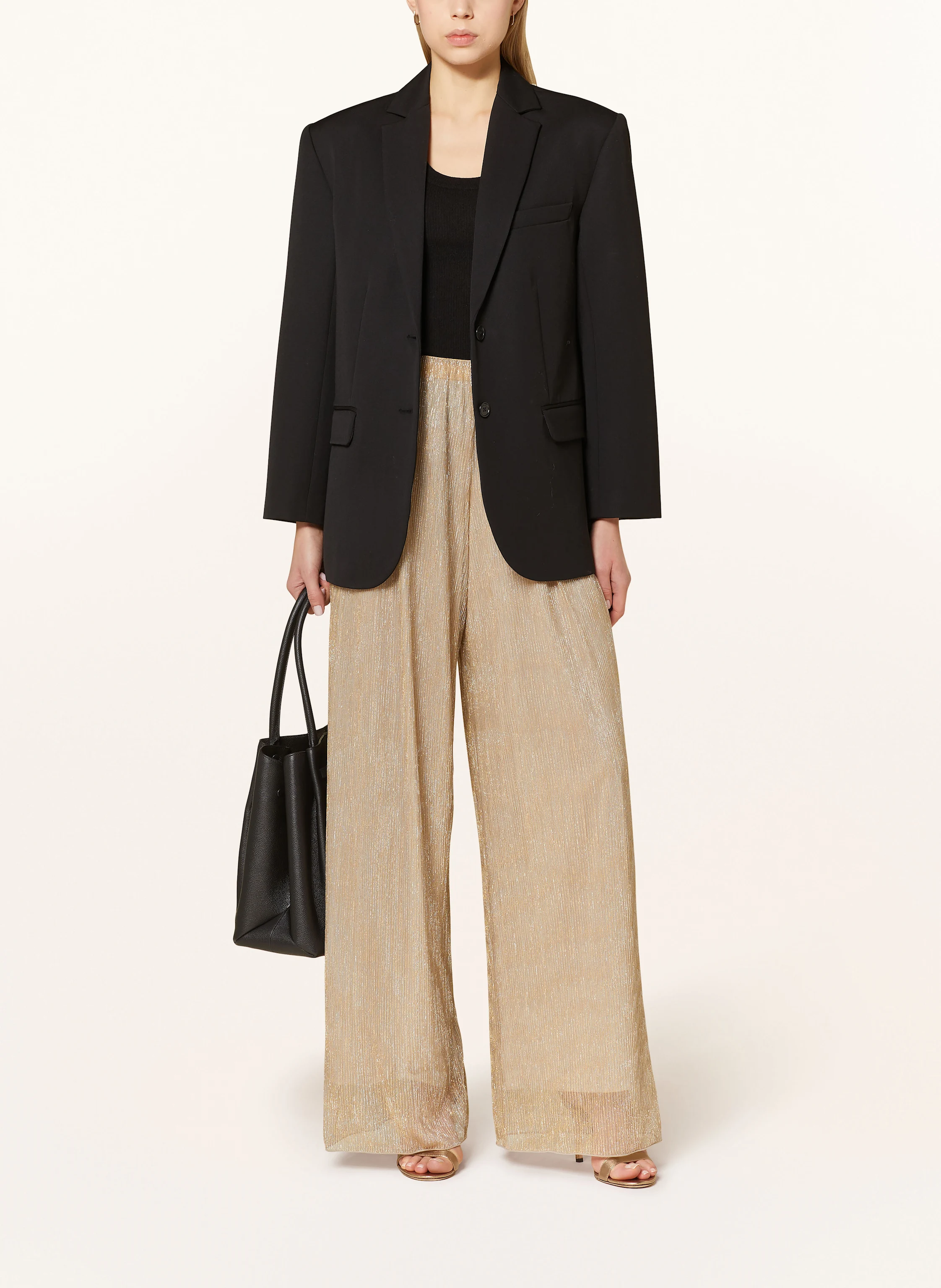 MAX & Co. Plisseehose mit Glitzergarn