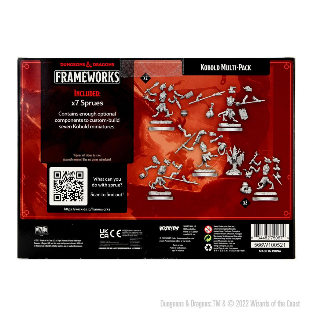D&D Frameworks Unpainted Miniatures - Kobold Multi Pack