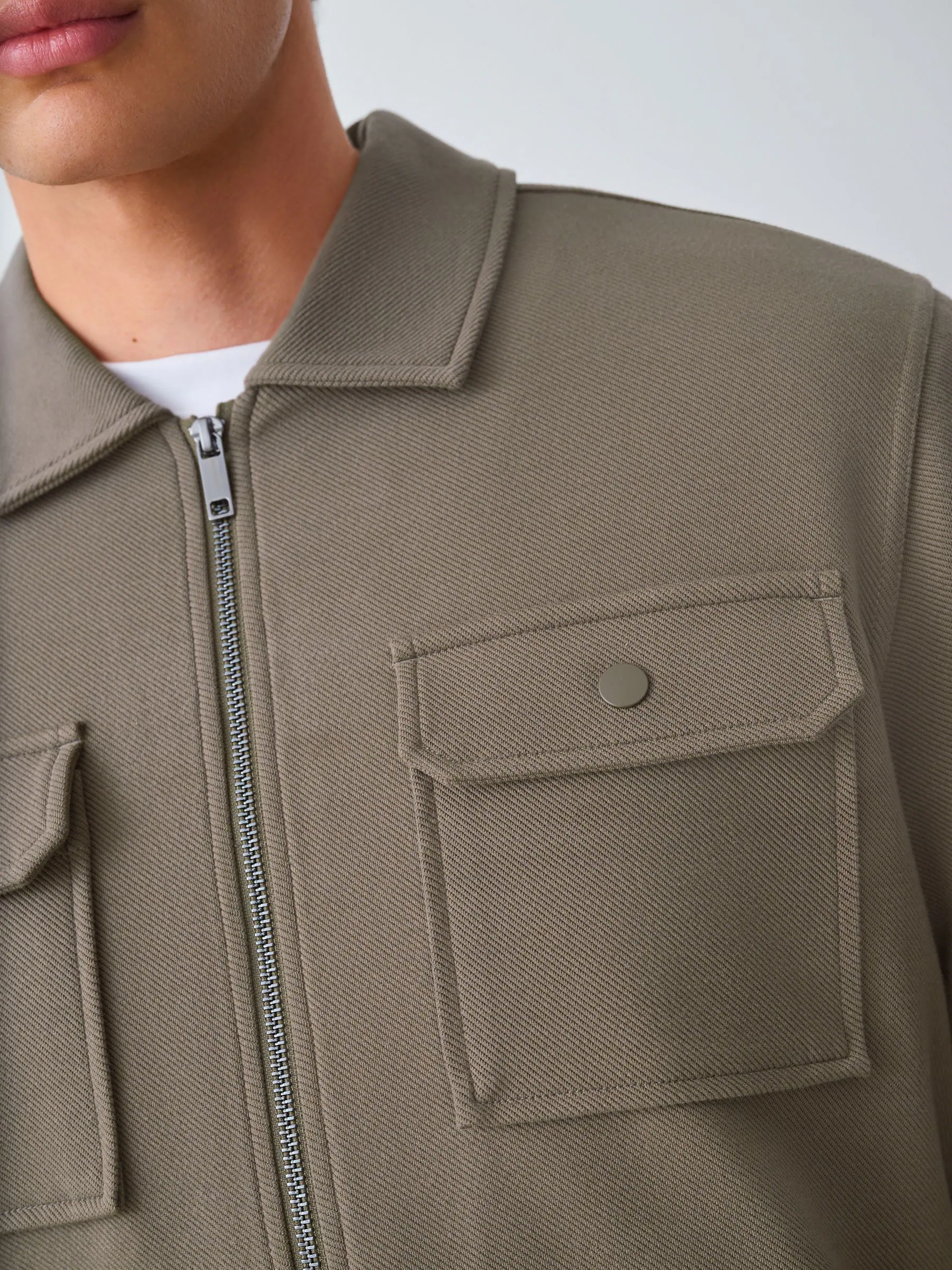 Naturel bruin - Zonder capuchon. - Borg overshirt met fleecevoering