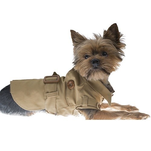 Casaco trench coat clássico Manuela para cães, bege