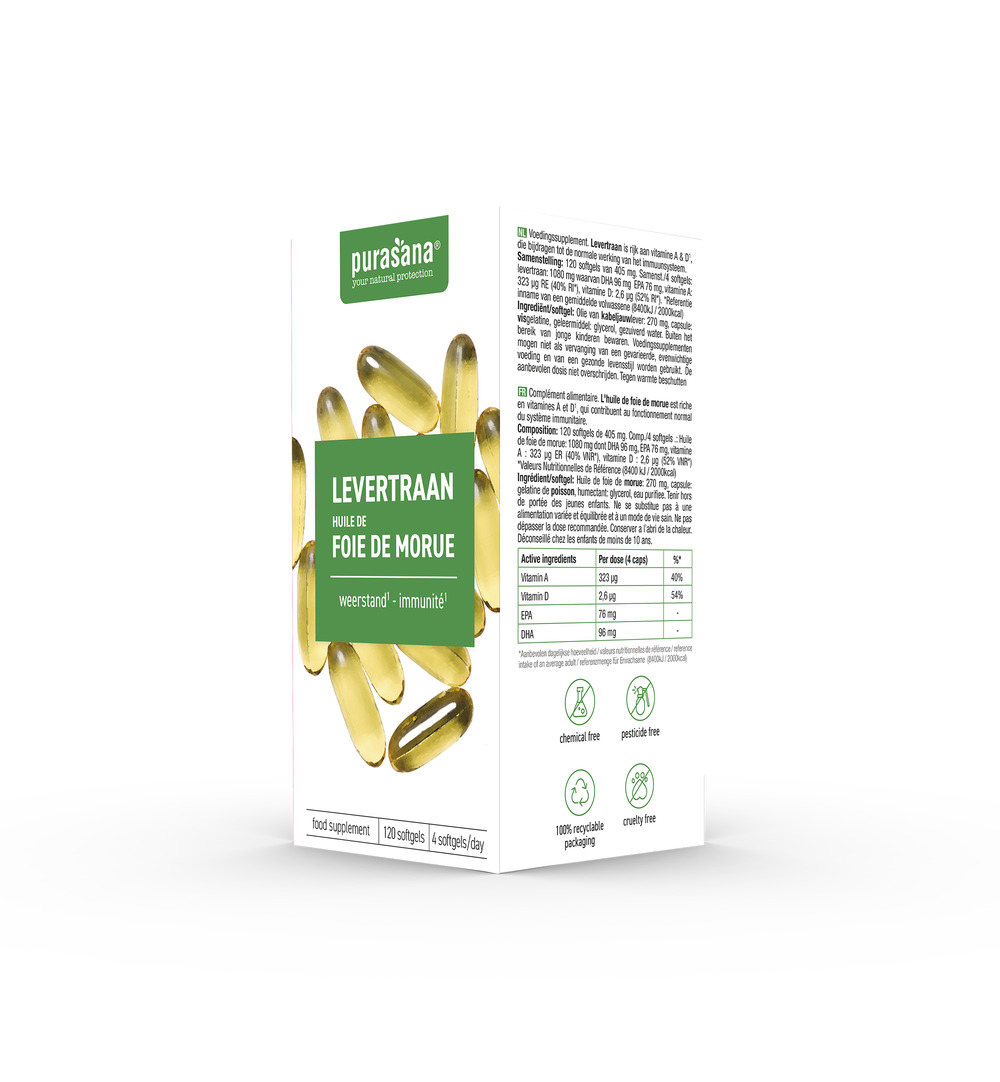Purasana Levertraan/Huile De Foie De Morue (120 capsules)