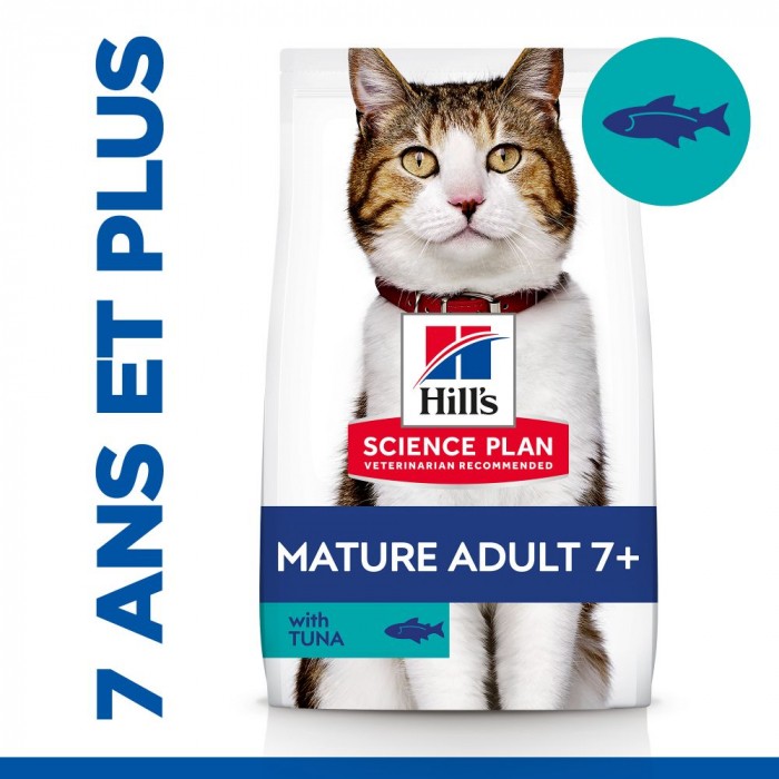 HILL'S Science Plan Mature Adult 7+ au Thon - Croquette pour chat