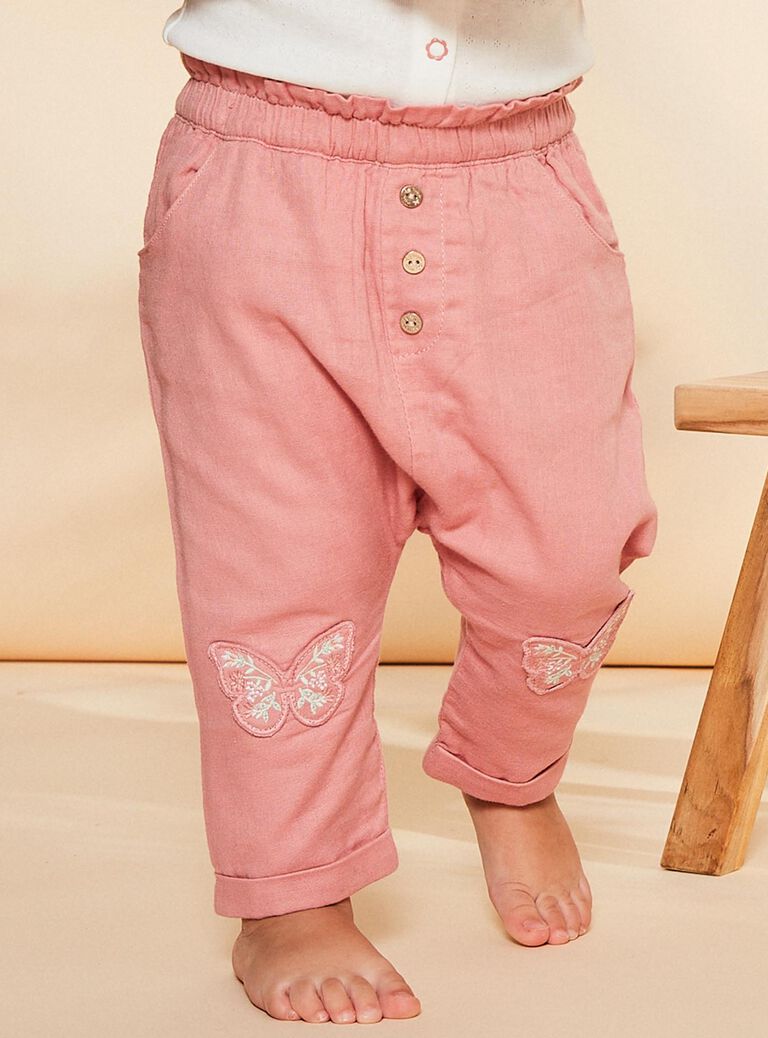 Pantalon vieux rose uni